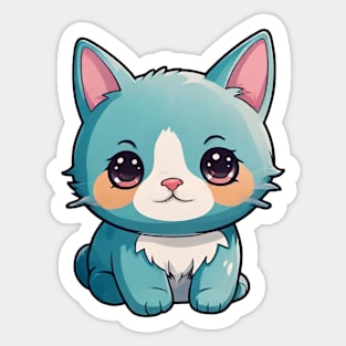 cute blue cat Sticker